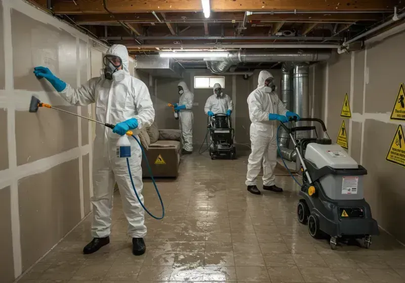 Basement Moisture Removal and Structural Drying process in Ben Lomond, CA